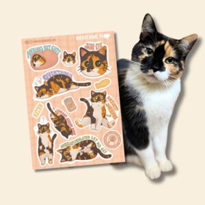 ANXIOUS CATS CLUB: KICIA TRICOLOR v1 arkusz naklejek