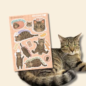 ANXIOUS CATS CLUB: KOTEK BURY arkusz naklejek