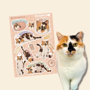 ANXIOUS CATS CLUB: KICIA TRICOLOR v2 arkusz naklejek