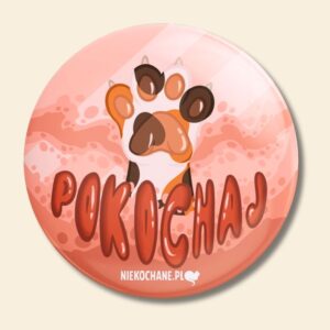 POKOCHAJ przypinka od @swaggoosenka - czerwony