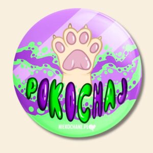 POKOCHAJ przypinka od @swaggoosenka - zielono-fioletowy