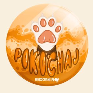 POKOCHAJ przypinka od @swaggoosenka - pomarańczowy