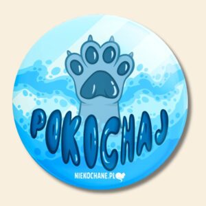 POKOCHAJ przypinka od @swaggoosenka - niebieski